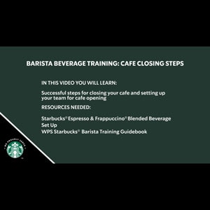 Image linking to "Café Closing" training video