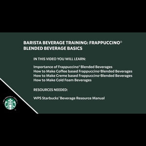 Image that links to "Frappuccino blended beverage basics training"