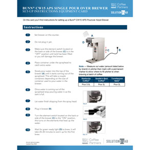 BUNN CW15 APS Single Pour Over Set Up Guide thumbnail