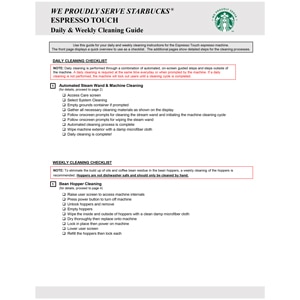 WPS Starbucks Espresso Touch Daily & Weekly Cleaning Guide